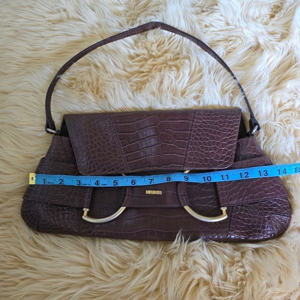 Vintage Y2K XOXO Brown Snake Print Gold Hardware Baguette Bag - Picture 6 of 9